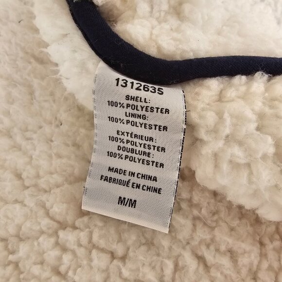 Jachs Girlfriend Plaid Blue Red Sherpa Cardigan Sweater Jacket, Size Medium - Picture 9 of 10